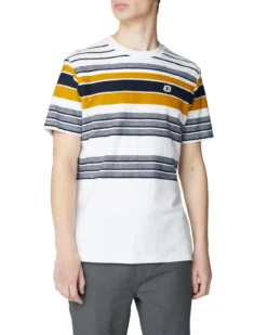 Baird Loungewear Reverse Knit Stripe Tee - Snow White