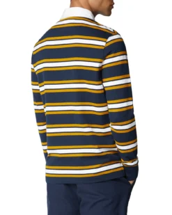 Jaytex Striped Rugby Polo Shirt - Dark Navy Loungewear