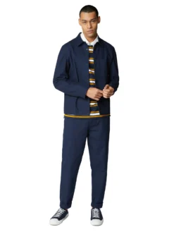 Jaytex Striped Rugby Polo Shirt - Dark Navy Loungewear