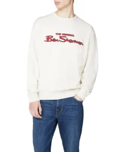 Baird Loungewear Signature Logo Sweatshirt - Ecru