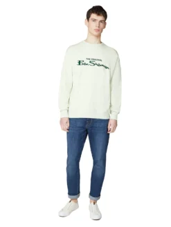 Baird Loungewear Signature Logo Sweatshirt - Light Green