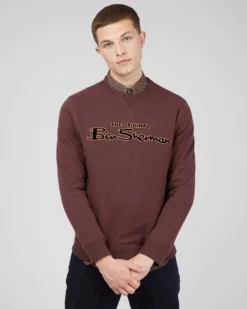 Baird Signature Logo Sweatshirt - Bordeaux Loungewear