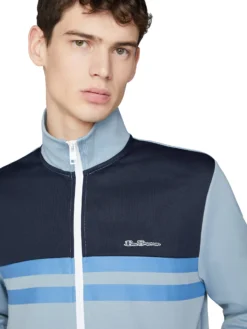 Baird Color Block Tricot Jacket - Dusky Blue Casual Jackets