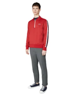 Jaytex Mod Tape Tricot Quarter-Zip Pullover - Red