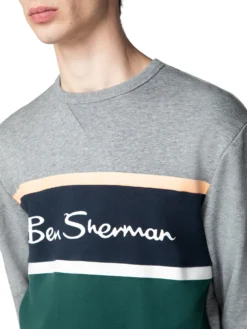 Baird Color Blocked Logo Sweatshirt - Steel Loungewear