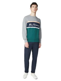 Baird Color Blocked Logo Sweatshirt - Steel Loungewear