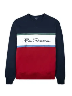 Baird Loungewear Color Blocked Logo Sweatshirt - Dark Navy