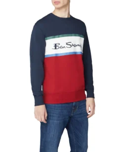Baird Loungewear Color Blocked Logo Sweatshirt - Dark Navy