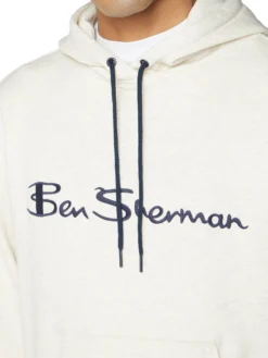 Baird Embroidered Logo Hoodie - Ecru