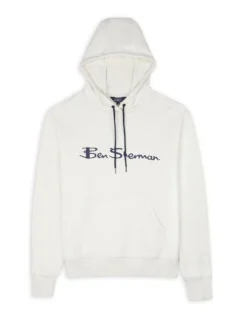 Baird Embroidered Logo Hoodie - Ecru