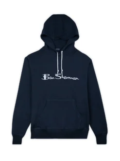 Baird Loungewear Embroidered Logo Hoodie - Dark Navy