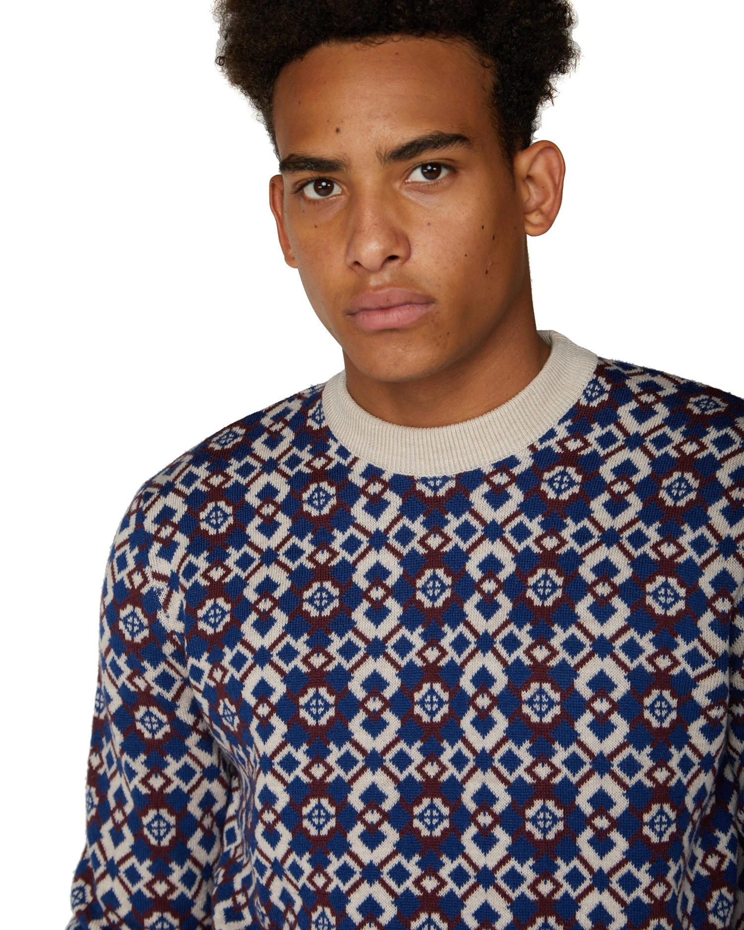 Baird B By Ben Sherman Fair Isle Crew Sweater - Ecru 5 Baird B By Ben Sherman Fair Isle Crew Sweater - Ecru