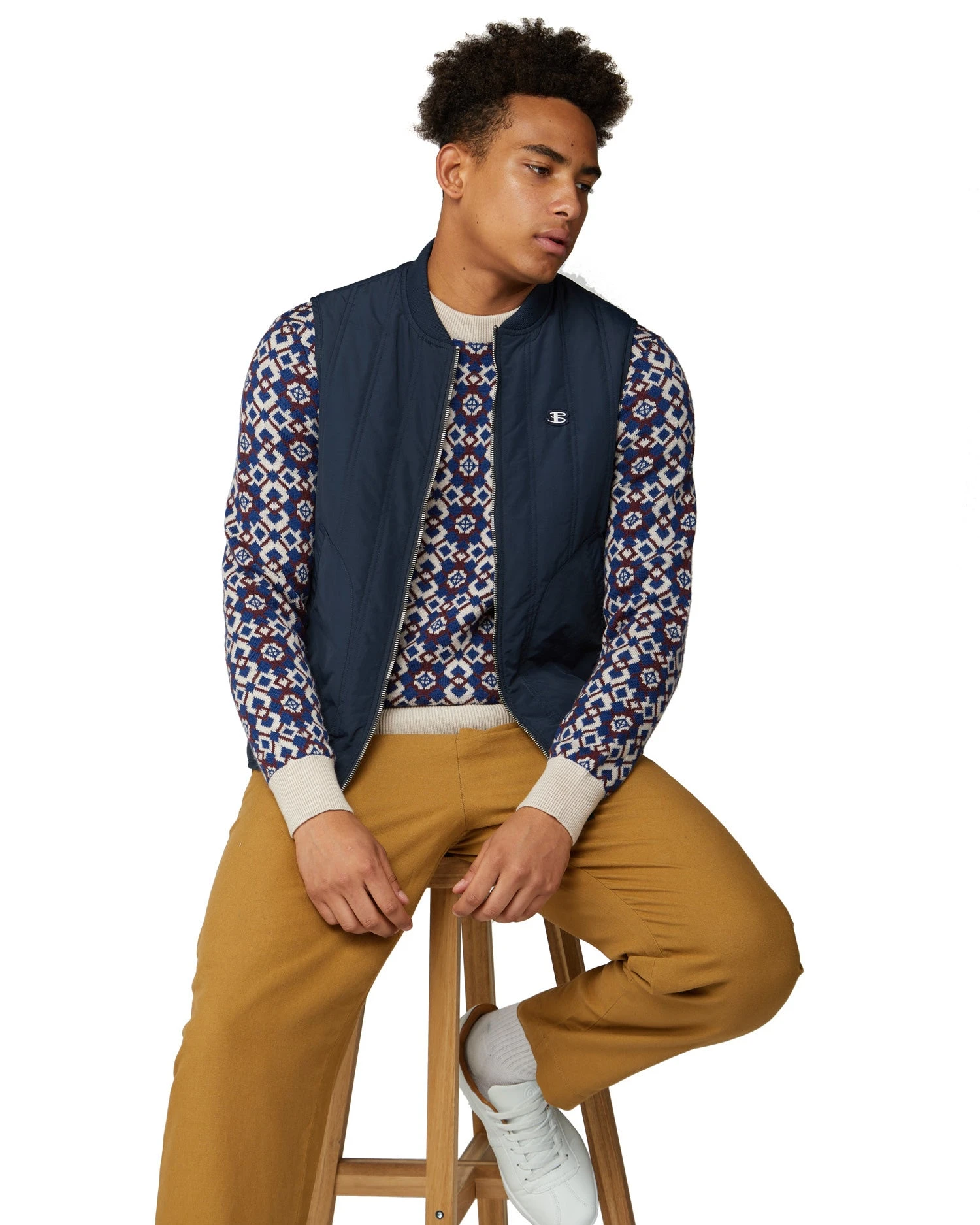 Baird B By Ben Sherman Fair Isle Crew Sweater - Ecru 7 Baird B By Ben Sherman Fair Isle Crew Sweater - Ecru