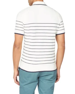 Baird B By Ben Sherman Shop B By Ben Sherman Textured Stripe Polo - Ivory