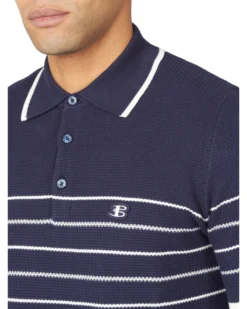 Baird B By Ben Sherman Textured Stripe Polo - Dark Navy B By Ben Sherman Shop 8 Baird B By Ben Sherman Textured Stripe Polo - Dark Navy B By Ben Sherman Shop