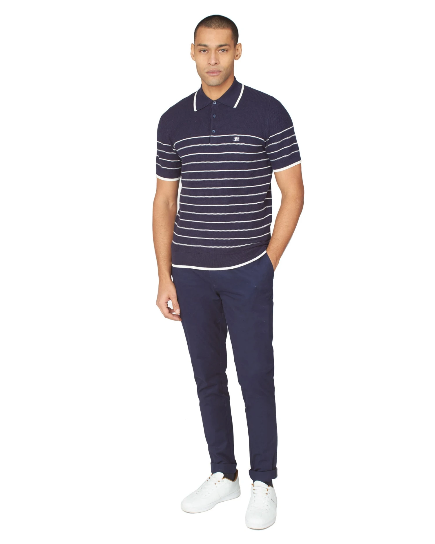 Baird B By Ben Sherman Textured Stripe Polo - Dark Navy B By Ben Sherman Shop 6 Baird B By Ben Sherman Textured Stripe Polo - Dark Navy B By Ben Sherman Shop