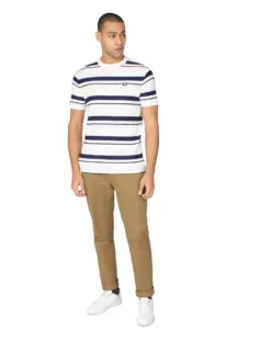 Baird B By Ben Sherman Stripe Jersey Tee - Snow White