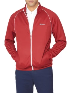 Baird Tricot Zip-Through Track Jacket - Red Loungewear