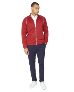 Baird Tricot Zip-Through Track Jacket - Red Loungewear