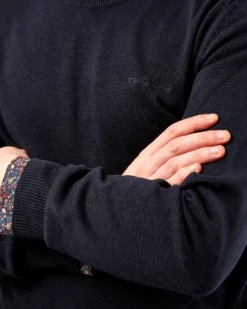 Baird Signature Knit Crewneck Sweater - Dark Navy