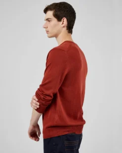 Baird Sweaters Signature Knit Crewneck Sweater - Burnt Orange