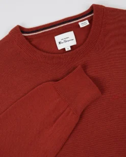Baird Sweaters Signature Knit Crewneck Sweater - Burnt Orange