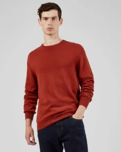 Baird Sweaters Signature Knit Crewneck Sweater - Burnt Orange