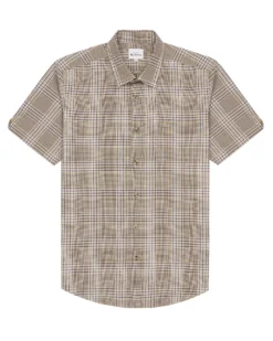Baird Short-Sleeve Shirts Short-Sleeve Seersucker Check Shirt - Putty