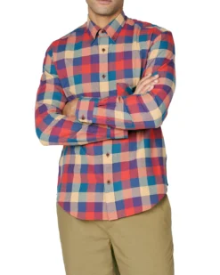 Baird B By Ben Sherman Shop B By Ben Sherman Long-Sleeve Recycled Check Shirt - Mango