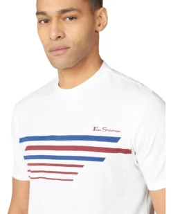 Baird Loungewear Sport Stripe Graphic Tee - White