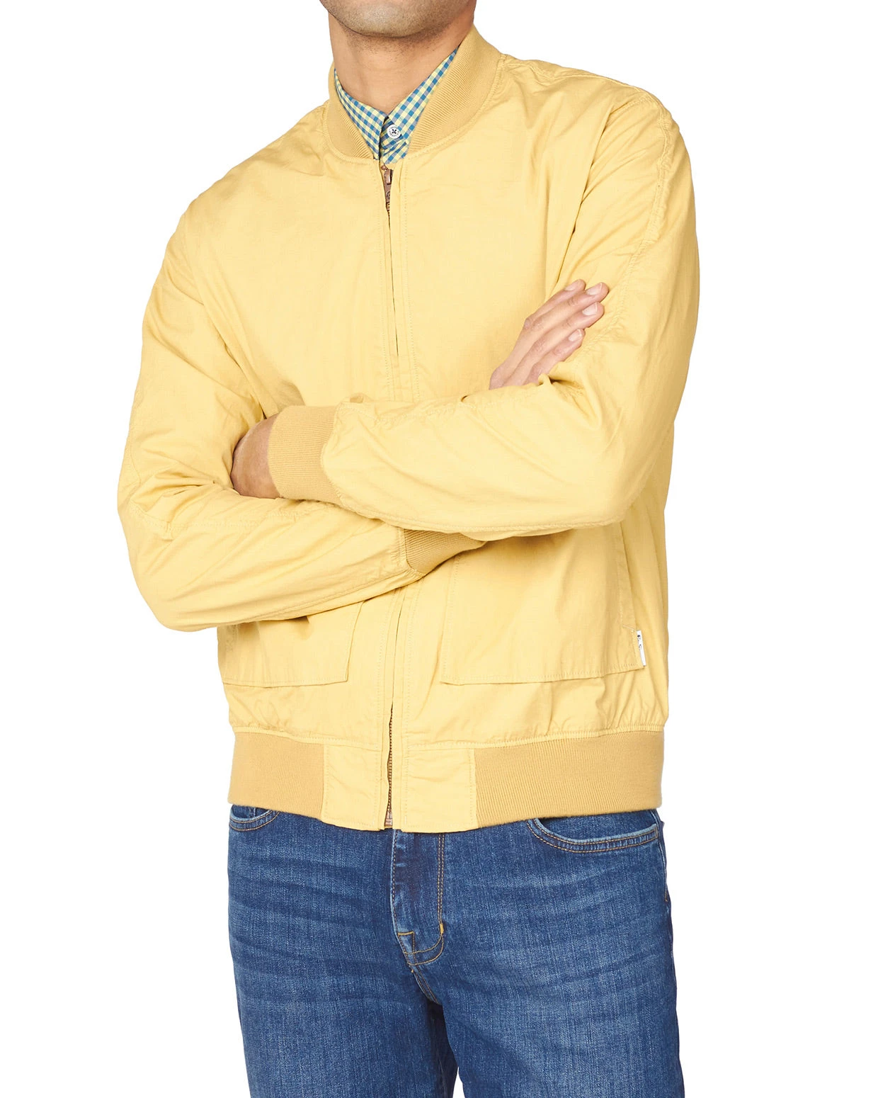 Baird Laundered Bomber Jacket - Pale Yellow 3 Baird Laundered Bomber Jacket - Pale Yellow
