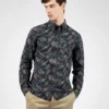 Baird Long-Sleeve Large Paisley-Print Shirt - Midnight