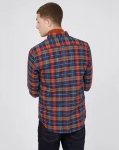 Baird Long-Sleeve Striped Check Shirt - Camel Long-Sleeve Shirts