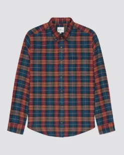 Baird Long-Sleeve Striped Check Shirt - Camel Long-Sleeve Shirts