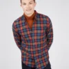 Baird Long-Sleeve Striped Check Shirt - Camel Long-Sleeve Shirts
