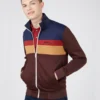 Baird Colorblock Tricot Zip-Through Jacket - Bordeaux Casual Jackets