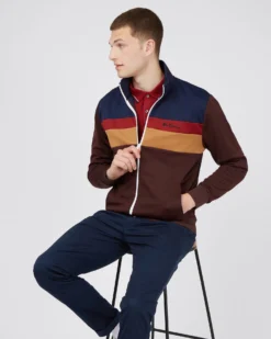 Baird Colorblock Tricot Zip-Through Jacket - Bordeaux Casual Jackets
