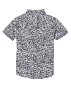 Babyfair Kids Shop Boys' Navy/White Short-Sleeve Button-Down Shirt (Sizes 8-18)