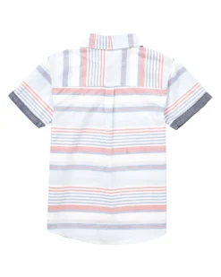 Babyfair Kids Shop Boys' Red/Blue/White Short-Sleeve Button-Down Shirt (Sizes 4-7)