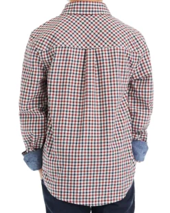 Babyfair Boys' Red/White/Blue Long-Sleeve Plaid Button-Down Shirt (Sizes 4-7) Kids Shop