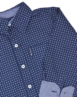 Babyfair Boys' Navy Small Paisley Print Button-Down Shirt (Sizes 4-7)