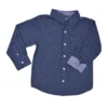 Babyfair Boys' Navy Small Paisley Print Button-Down Shirt (Sizes 4-7)
