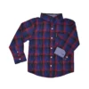 Babyfair Boys' Black/Blue/Red Plaid Button-Down Shirt (Sizes 4-7) Kids Shop