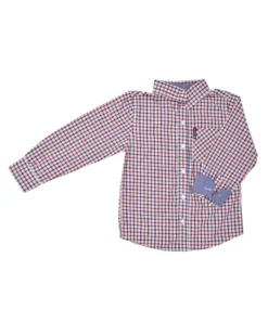Babyfair Boys' Red & Blue Gingham Plaid Yarn Dyed Shirt (Sizes 8-18) Kids Shop