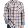 Babyfair Boys' White/Blue/Red Long-Sleeve Plaid Button-Down Shirt (Sizes 8-18)