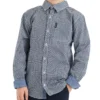 Babyfair Boys' Navy/Blue Long-Sleeve Circle Print Button-Down Shirt (Sizes 8-18) 2 Babyfair Boys' Navy/Blue Long-Sleeve Circle Print Button-Down Shirt (Sizes 8-18)