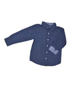 Babyfair Kids Shop Boys' Navy Small Paisley Print Button-Down Shirt (Sizes 8-18)