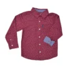 Babyfair Kids Shop Boys' Red Button-Down Shirt With Navy Dot Pattern (Sizes 8-18)