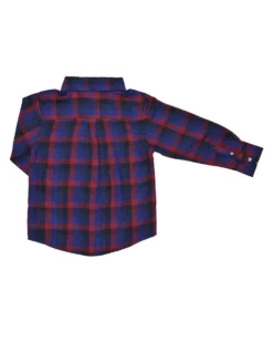 Babyfair Kids Shop Boys' Black/Blue/Red Plaid Button-Down Shirt (Sizes 8-18)