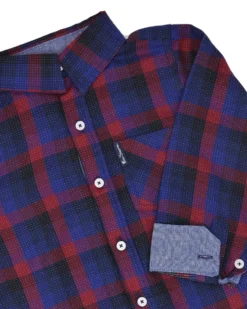 Babyfair Kids Shop Boys' Black/Blue/Red Plaid Button-Down Shirt (Sizes 8-18)